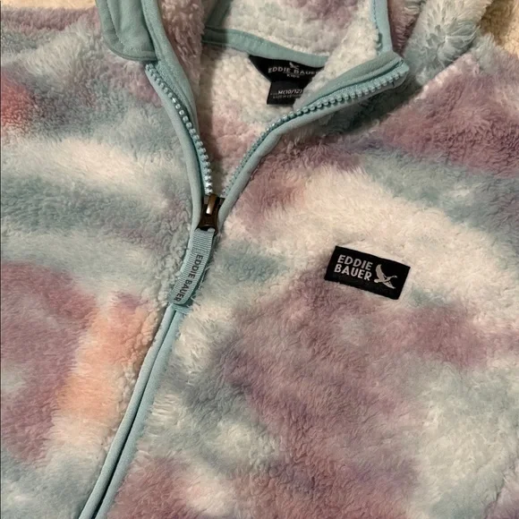 Eddie Bauer Kids Fleece Hoodie - Blue and Pink Medium 10/12 - Picture 3 of 5
